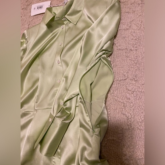 Frame Denim Bright Peridot Strong Shoulder Mini Dress - Picture 15 of 15